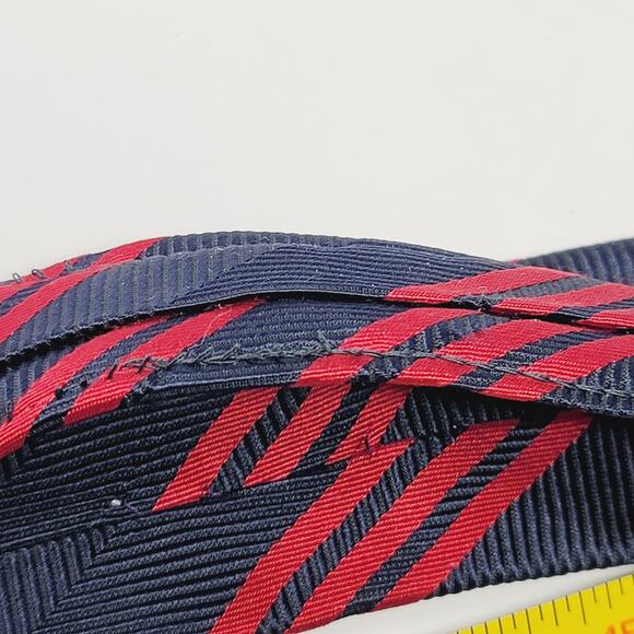 Vintage Sulka Tie Stripes Silk Navy Burgundy 57" Long A Few Minor Flaws Necktie - Picture 5 of 9